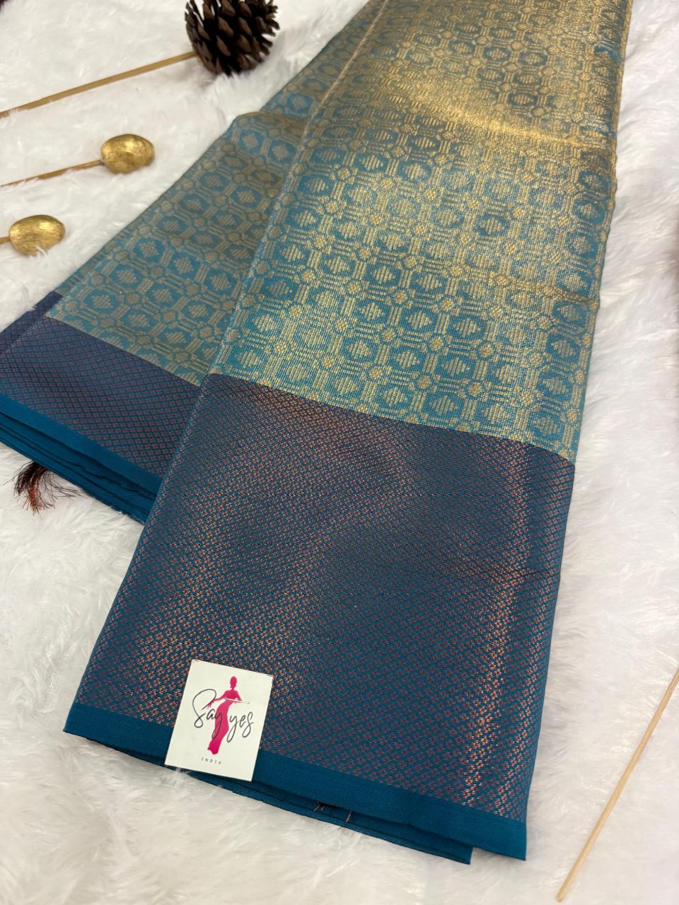 IMG-20250412-WA0012 Aarabhi (saree) - Peacock green - Image 1