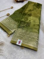 Olive bloom - Kancheevaram tissue silk - Image 2