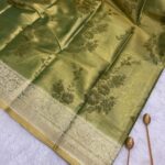 Olive bloom - Kancheevaram tissue silk