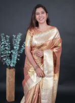 Golden bloom - Kancheevaram tissue silk - Image 5
