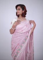 Hamsadhwani (saree) - Baby pink - Image 6