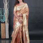 Golden bloom - Kancheevaram tissue silk