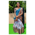 Ready to wear Half saree set - Teal