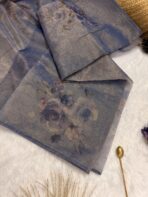 Whispers of spring (saree) - Indigo - Image 2