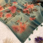 Whispers of spring (saree) - Forest green