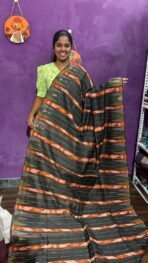 Pochampalli on Cotton - Black