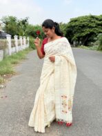 Marutham – Ivory Handwoven Charm Saree