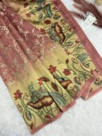 Varnika Vana (saree) - The painted forest - Dusty pink