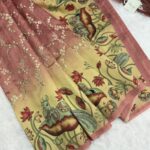 Varnika Vana (saree) - The painted forest - Dusty pink
