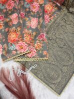 Gulmohar Gatha (saree) - Tale of blossom - Grey