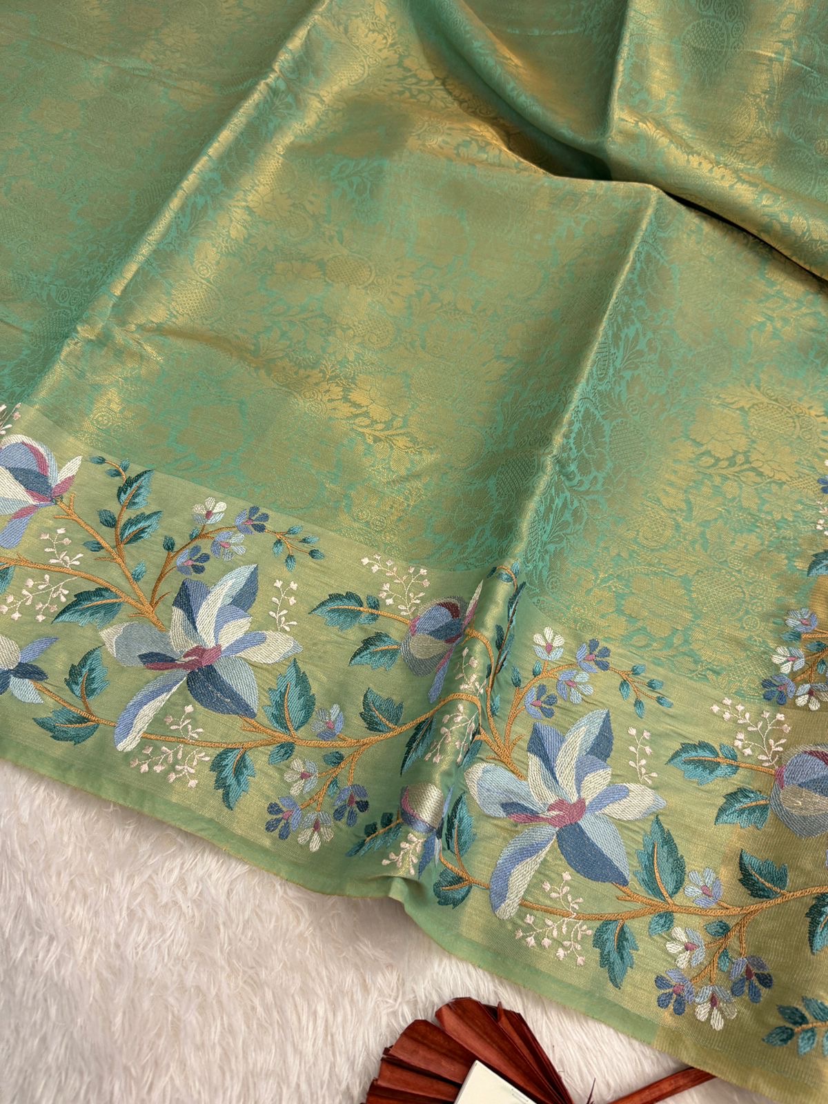 9b3ccb5a-10bf-4681-b9dd-54bcf864e32e Nakshatra (saree) - Parrot green - Image 1