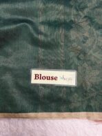 Phoolkanwal (saree) - Blush in blooms - Bottle green - Image 5