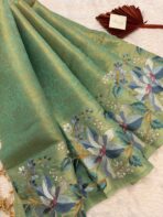 Nakshatra (saree) - Parrot green - Image 4