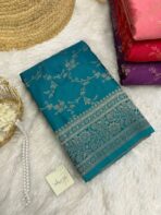 Suchitra (semi silk saree) - Rama blue - Image 2
