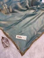 NoorPatta (Space silk saree) - Ice blue - Image 2