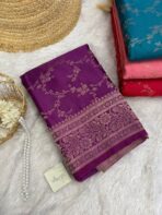 Suchitra (semi silk saree) - Royal amethyst - Image 2