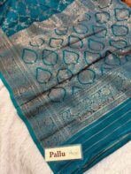 Suchitra (semi silk saree) - Rama blue - Image 4