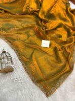 NoorPatta (Space silk saree) - Golden mustard