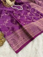 Suchitra (semi silk saree) - Royal amethyst - Image 3