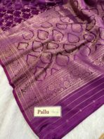 Suchitra (semi silk saree) - Royal amethyst - Image 4