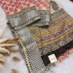 Block printed Tussar - 001
