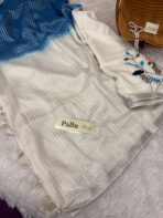 Gulnar bloom (organic linen cotton) - Blues - Image 4