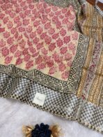 Block printed Tussar - 001 - Image 2