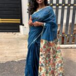 Chanderi cotton with Kalamkari - Indigo