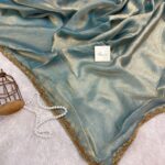 NoorPatta (Space silk saree) - Ice blue