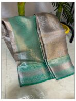Sukhi (saree) - Silver and Mint - Image 3