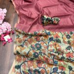 Chanderi cotton with Kalamkari - Dusty rose