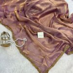 NoorPatta (Space silk saree) - Dusty rose