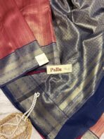 Thenral Poovizhi (dual tone soft silk) - Rose plum and Navy - Image 2