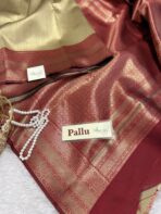 Thenral Poovizhi (dual tone soft silk) - Antique gold and red - Image 2