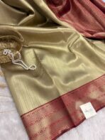 Thenral Poovizhi (dual tone soft silk) - Antique gold and red
