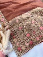 Kamini (Crush tissue Organza) - Chocolate brown - Image 3