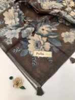 Janet (Semi-silk blend saree) - Brown - Image 3