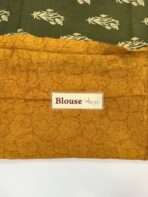 Jessi (Mul chanderi saree) - Olive & Mustard - Image 3