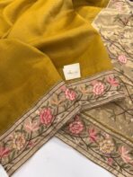 Kamini (Crush tissue Organza) - Mustard