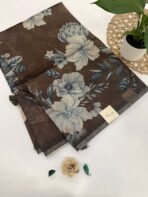 Janet (Semi-silk blend saree) - Brown - Image 2