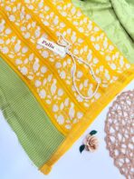 Jessi (Mul chanderi saree) - Lime & Yellow - Image 2
