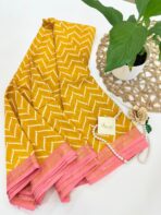 Jessi (Mul chanderi saree) - Sunshine & Peach