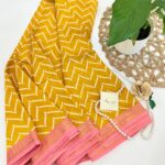 Jessi (Mul chanderi saree) - Sunshine & Peach