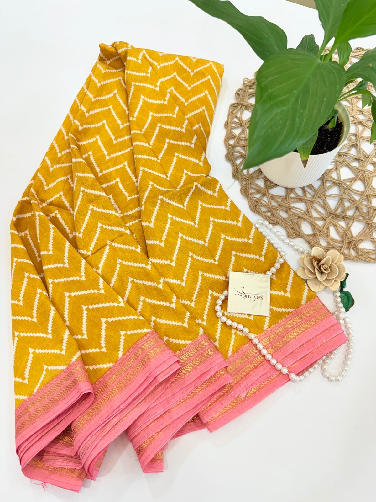 7255b8d0-6609-40eb-886e-0afd1a31752d Jessi (Mul chanderi saree) - Sunshine & Peach - Image 1