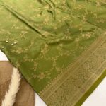 Suchitra (semi silk saree) - Parrot green