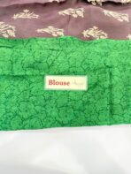 Jessi (Mul chanderi saree) - Eggplant & Green - Image 3