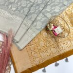 Sithara (Banarasi soft silk) - Grey & Caramel