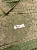 Suchitra (semi silk saree) - Parrot green - Image 3