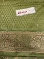 Suchitra (semi silk saree) - Parrot green - Image 4