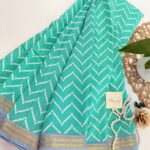 Jessi (Mul chanderi saree) - Turquoise & True blue